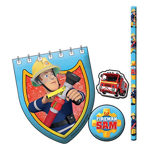 20-teiliges Mitgebsel-Set * FEUERWEHRMANN SAM * für Kindergeburtstag oder Motto-Party // Kinder Geburtstag Feuerwehr Geschenke Stifte Anspitzer Radiergummi Schreibblock Block