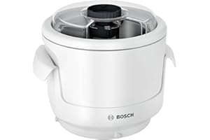 ‎BOSCH Bosch Hausgeräte MUZ9EB1 Optimum Maszyna do Lodów, Tworzywo Sztuczne, 550 ml, Biały/Czarny