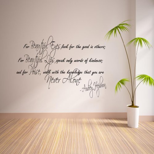 G Direct for Beautiful Eyes Audrey Hepburn Quote Wall Sticker Vinyl Decal 2 100x55 (Other Colour)