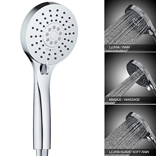 Ekoly Alcachofa O3 Ducha de mano universal, cabezal rotativo 3 modos de chorro y boquillas antical