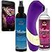 Produktbild XXL Toy Set - AMOR Vibratissimo®"Secret Kiss + Licker" + 300ml Toycleaner + 250ml Gleitgel - berührungslose Stimulation + Licker aus Silikon in"lila gold" per App fernsteuerbar, Klitoris-Sauger