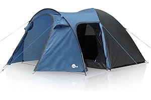 YOUR GEAR yourGEAR namiot Cetona dla 4 osób, 170 cm, wysoki namiot kopułowy, do salonu, wejście boczne, wysokość do stania, wodoszczelny, 3000 mm, niebiesko-szary