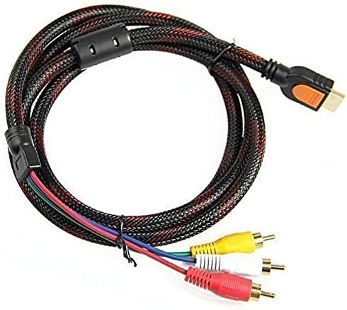 HDMI to RCA Cable 1.5M HDMI to 3RCA Video Audio AV Component Converter Adapter Cable for HDTV PC DVD and most LCD Projectors (Does not for PS4)