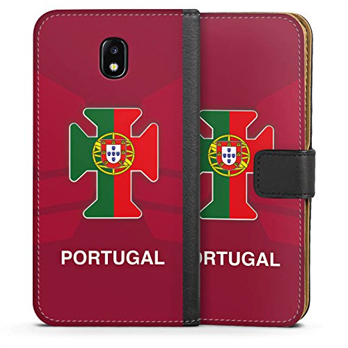 Samsung Galaxy J5 2017 Tasche Hülle Flip Case Portugal EM Trikot Fußball Europameisterschaft