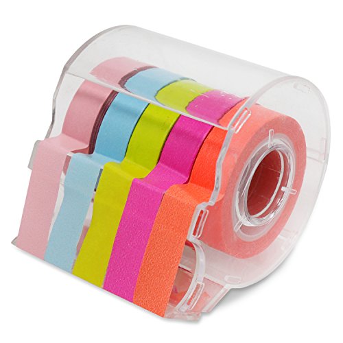 PsmGoods® Dekorative Washi Klebeband 10 Rolls bunten DIY Sticky Masking Klebeband (Bunt mit Klebebandhalter)