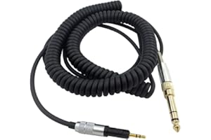 Janjunsi Cavo per Cuffie Cavo Audio Spirale Compatibile con Audio-Technica ATH-M50X M40X M70X - Cavo di Prolunga con Adattatore da 6.35MM, da 2.5MM a 3.5MM Maschio