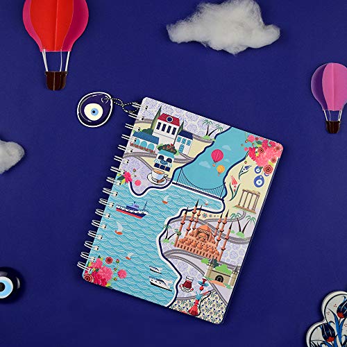 Doodle Artsy Europe Spiral Bound Notebook Diary, Paper Cover, 200 pages (140 Unruled & 60 Dotted Pages), (6.5