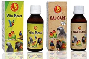 Pet Care International (PCI) Cal-Care & Vita-Boost to Provide Essential Calcium & Vitamins for Healthy Bird Healthcare (Combo) (100ml) (100ml)