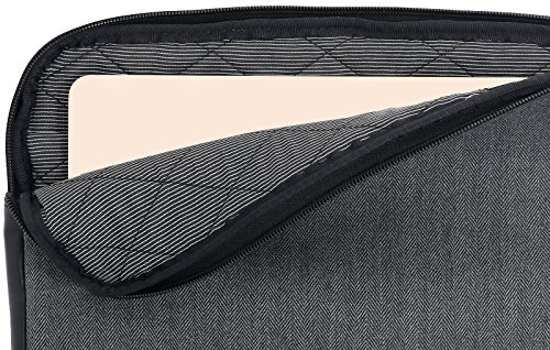 StilGut Notebook-Sleeve Charlie, Universal Notebook-Schutzhülle aus Stoff für Notebooks bis 12″. Gepolsterte Schutz-Tasche mit praktischen Innenfächern und Reißverschluss, Dunkelgrau - 7