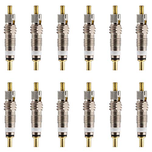 Keywell Presta núcleo de válvula (12 Unidades) - Núcleo sin cámara de Repuesto de latón y Herramienta de extracción para Bicicletas de Carretera, MTB y más