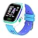 Produktbild AZZ Intelligente Telefon-Uhr der Kinder Ip67, Kinder Wasserdichte Smartwatch mit GPS-Verfolger, Jungen u (Farbe : Blau)