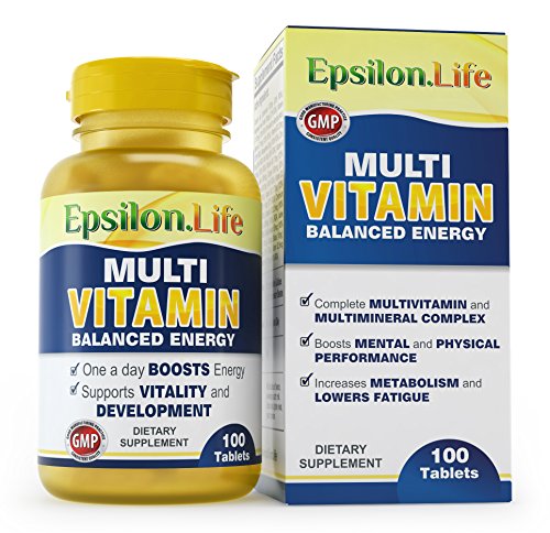 Epsilon Complejo Multivitaminas con Minerales - 100 Comprimidos - Fórmula Equilibrada Para Aumentar la Energía y la Vitalidad - Multivitamínico - Polivitamínico - Vitaminas