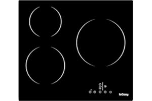 Glaskeramikkochfeld, IsEasy Glaskeramikkochfeld 3 platten, 60cm 5500W, Kochfeld mit 3 Kochzonen, Elektro Autark Eingebaut Keramikkochfeld, 9 Heizstufen, Timer, Kindersicherung, Kein Stecker
