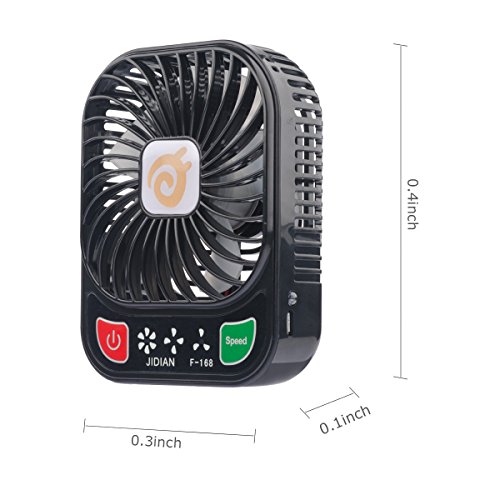 D-FantiX 4-Zoll-Portable Fan 3 Speeds Mini USB-Lüfter mit LED-Licht (Schwarz) - 2
