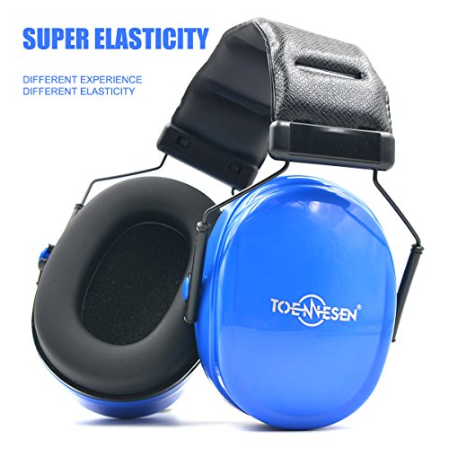 Toennesen Sicherheit Kapselgehörschützer Gehörschutz Ohrenschützer SNR 36db Ear Muffs Erwachsene für Schießen Konzert Feuerwerk mit verstellbarer Kopfbügel,faltbarem Design Blau - 2