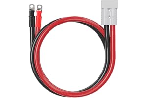 AUTKLER Ultraflexibel 6 AWG 50 A Anderson-kontakt batteriklämmkabel för batterier, fordon, solanläggningar, växelriktare (10 mm batteriklämmor)