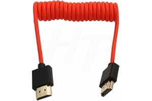 HangTon Kabel HDMI 4K 8K, pleciona spirala do SmallHD, Blackmagic, Monitor, Panasonic, S1H Sony A7m4 FX9, Canon C70, Nikon Z9, typ A HDMI 2.1