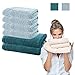 Produktbild sei Design Luxus Frottee Hantücher + Duschtücher Set 6 TLG. | 4 x 50 x 100 EIS + 2 x 70 x 140 Lake Blue | 100% Ägäis Baumwolle