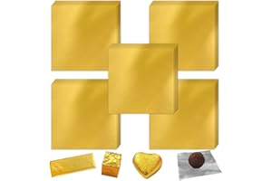 500pcs Foil Candy Wrappers, DanziX Square 4×4 Pollici Foil Candy Wrappers Foglio di Alluminio Carta DIY Pacchetto Candy Paper Imballaggio Cioccolato Wrapping Papers per Candy Packaging (Oro)