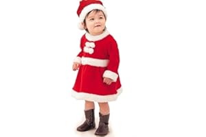 LOVELEGIS Costume babbo natale - Vestito neonata - vestina - pile - soffice e caldo