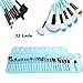Vander 32 Pieces Make Up Brush Set Cosmetics Brushes Kit makeup brushes Set with Travel Pouch(Blue)