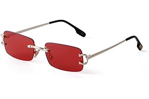 GIFIORE Mode Rahmenlose Sonnenbrille für Frauen Männer, Ultrakleine Retro Rechteck Gradient Lens Rimless Eyewear, Quadratisch