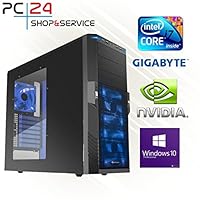 PC24 Gaming PC | Intel i7-7700K @4x4,50GHz | nVidia GF GTX 1070 mit 8GB RAM | 16GB DDR4 PC2133 RAM | Gigabyte GA-Z270X-Gaming K5 Mainboard | 600Watt 80+ ATX Netzteil | Windows 10 Pro | i7 Gamer PC