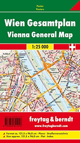Download Freytag Berndt Poster, Wien, Gesamtplan, Plano in Rolle - Maßstab 1:25.000 Download Freytag Berndt Poster, Wien, Gesamtplan, Plano in Rolle - Maßstab 1:25.000
