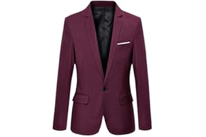 Benibos Mens Slim Fit Casual One Button Blazer Jacket