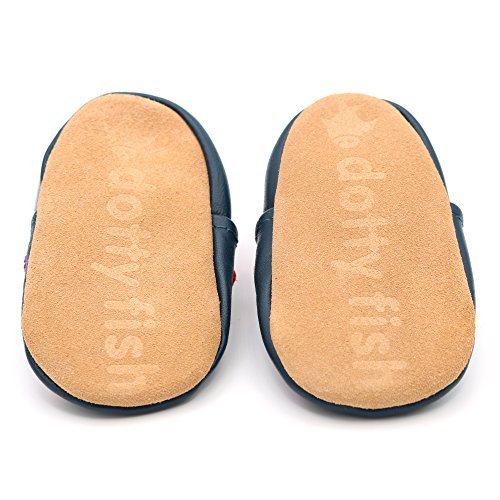 Weiche Baby und Kleinkind Lederschuhe – Dotty Fish – Mädchen – Punkte-Design - 5