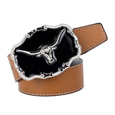 Gazechimp Ceinture Western en Cuir PU Cow-boy Boucle de Ceinture Délicat Classique - # 3 Jaune, Unique