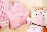 Lux4Kids Kinderbettausstattung Bett Set 135×100 Nestchen Wickelauflage Himmel & Stange Mobile Kopfkissen Spannbettlacken - 3