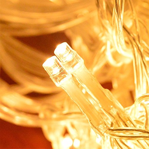 SOLMORE LED Lichterkette Vorhang Leuchtvorhang Warmweiß 3m x 3m Mit 8 Modi 300LEDs Lichtervorhang Romantisch Licht Schnur String Fairy Lights für Innen Party Hochzeit Decoration Garden Weihnachten warmweiß - 3