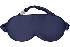 YUNCHI 100% jedwabna maska do spania, dla kobiet i mężczyzn, wygodne, z satyny organicznej, jedwabne okulary do spania, maska na oczy, 19 momme, materiał opaskowy na oczy do spania (granatowa)