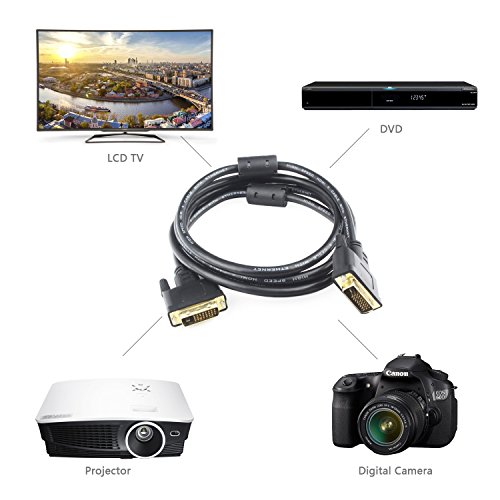 Incutex High Speed DVI zu DVI Kabel mit vergoldeten Kontakten Dual Link 24+1 Pins HDTV 1080p, 2 Meter - 5