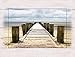 Produktbild Artland Modell-Rahmen Wand-Bild gerahmt mit Motiv Kara Steg ins Watt Landschaften Strand Fotografie Creme 59,9 x 80,9 x 1,6 cm