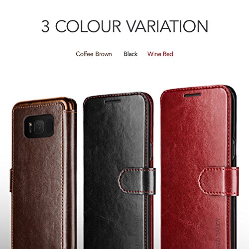 Galaxy S8 Hülle, VRS Design® Leder Schutzhülle [Schwarz] Schlanke Prämie PU Leder Tasche Stoßsichere Lederhülle Brieftasche Case mit 3 Kartenfach [Layered Dandy] für Samsung - 6