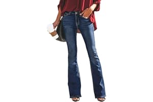 YAOTT Mujer Vaqueros Acampanados Skinny Push Up Pantalones Elástico Jeans Cintura Alta