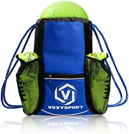 Football Backpack Gym Bag with Shoe Pockets Ball Holder Drawstring Daypack for Sport Football Training Equipment