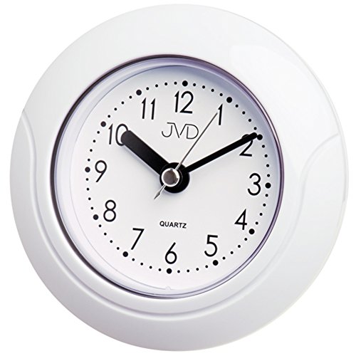 JVD SH33.1 Wanduhr Baduhr Badezimmeruhr weiß wassergeschützt klein leise ohne Ticken
