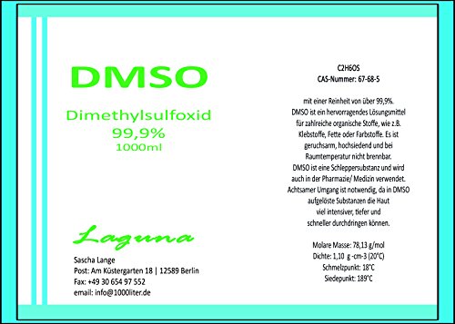 DMSO Dimethylsulfoxid 99,9% 1000 ml Braunglasflasche HIER im PRIMEversand - 2
