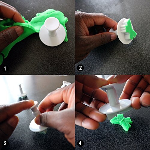 33 teiliges Kuchen Dekorations Zuckerhandwerks Set mit Ausstecher die über eine Auswerffunktion verfügen von Kurtzy TM - 5