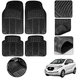 CABIX PVC Car Floor Foot Mat for Datsun Redigo (Black, Standard) - Set of 4