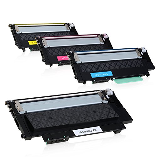 4 Toner für Samsung Xpress C430W/TEG C480W/TEG Farblaserdrucker - CLT-P404C/ELS - Schwarz 1500 Seiten, Color je 1000 Seiten