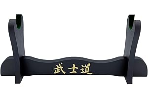 Glac Store® Espositore Supporto Piedistallo 1 Posto Velluto Verde Scuro Midori Scamosciato da Tavolo per Katana Tipo Ultimo Samurai Kill Bill in Legno Scritte Giapponese e Ricambio