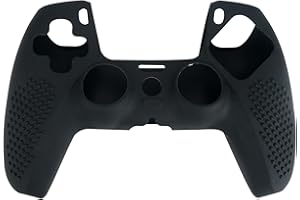 Nayubo Anti-Slip Studded Protective Silicone Cover Skin for PS5 Controller Handle Grip Soft Flat Case Protector Compatible with PlayStation 5 Wireless Controller (Black)