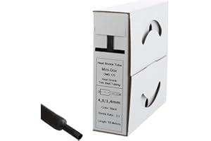 Offgridtec 10m Schrumpfschlauch mit Kleber 4,8mm > 1,5 mm, 3:1 Schrumpfrate, Dual-Wand, Halogenfrei, Flammhemmend, Wasserdichte Kabelisolierung, Leicht zu Schneiden, Inklusive Spenderbox, Schwarz