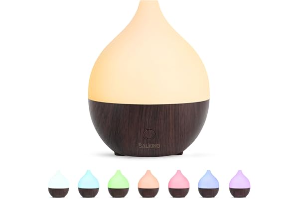 SALKING Aroma diffuser eteriska oljor 100 ml diffuser | Aromaterapi rumsdoft rumsdiffuser ultraljud svart träkorn doftoljedif