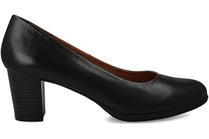 PAYMA - Scarpe da Donna con Tacco in Pelle. Soletta in Gel Integrata. Fatto in Spagna. Tacco a Blocco in 3 Altezze: Alto, Medio e Basso. Nero, Blu, Rosso e Marrone