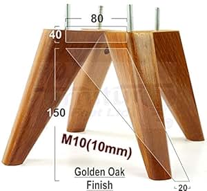 4 x Ersatz abgewinkelt Beine aus Holz 150 mm hoch Möbel Füße für Sofas